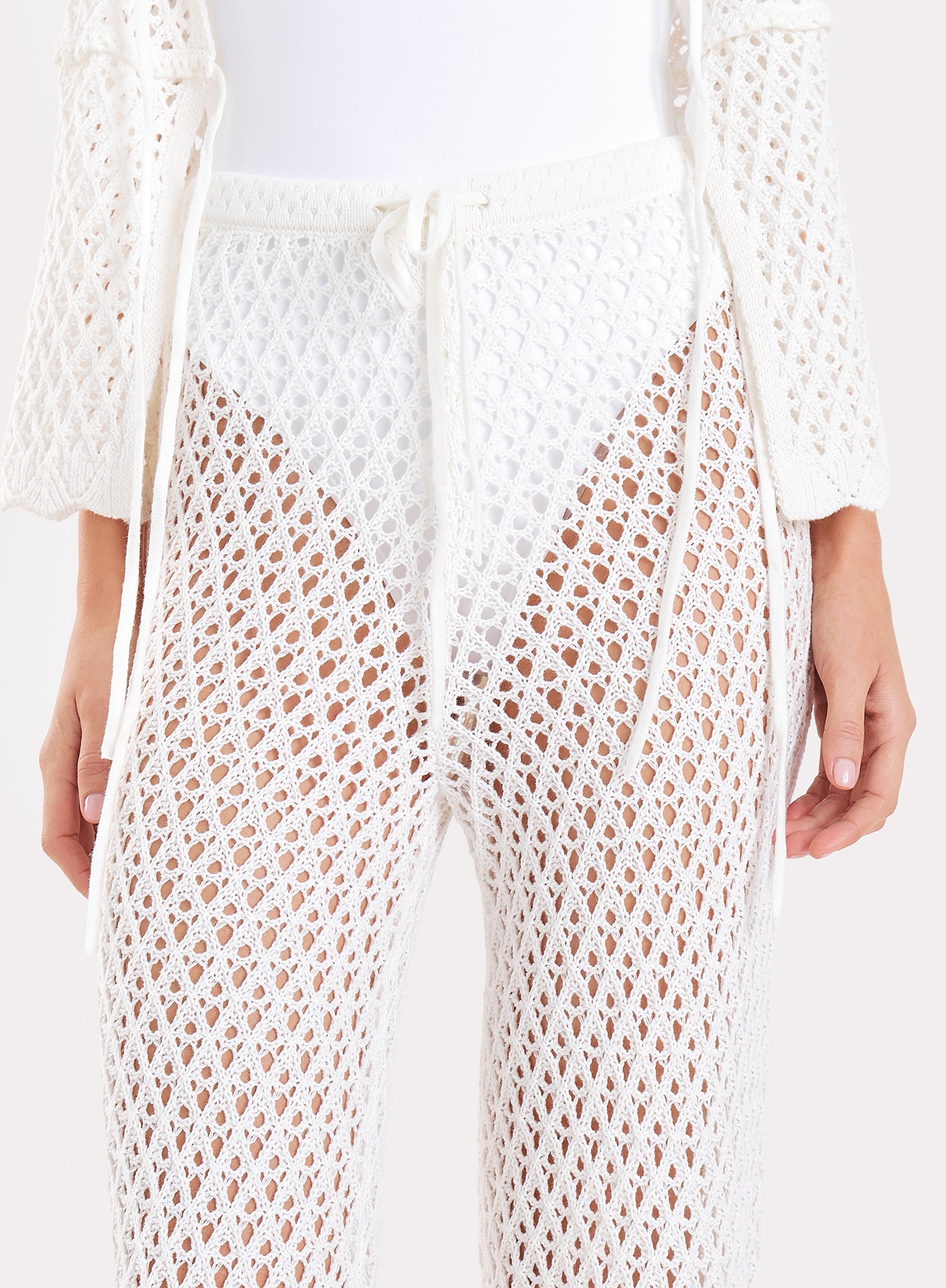 Off White Crochet Trousers